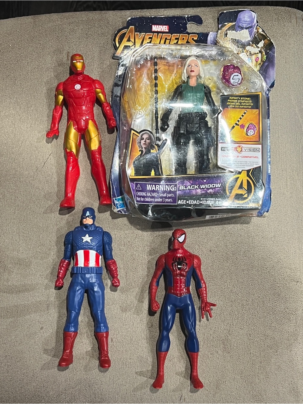 Marvel Avengers Iron Man, Captain America, Spider-Man, Black Widow Action Figure